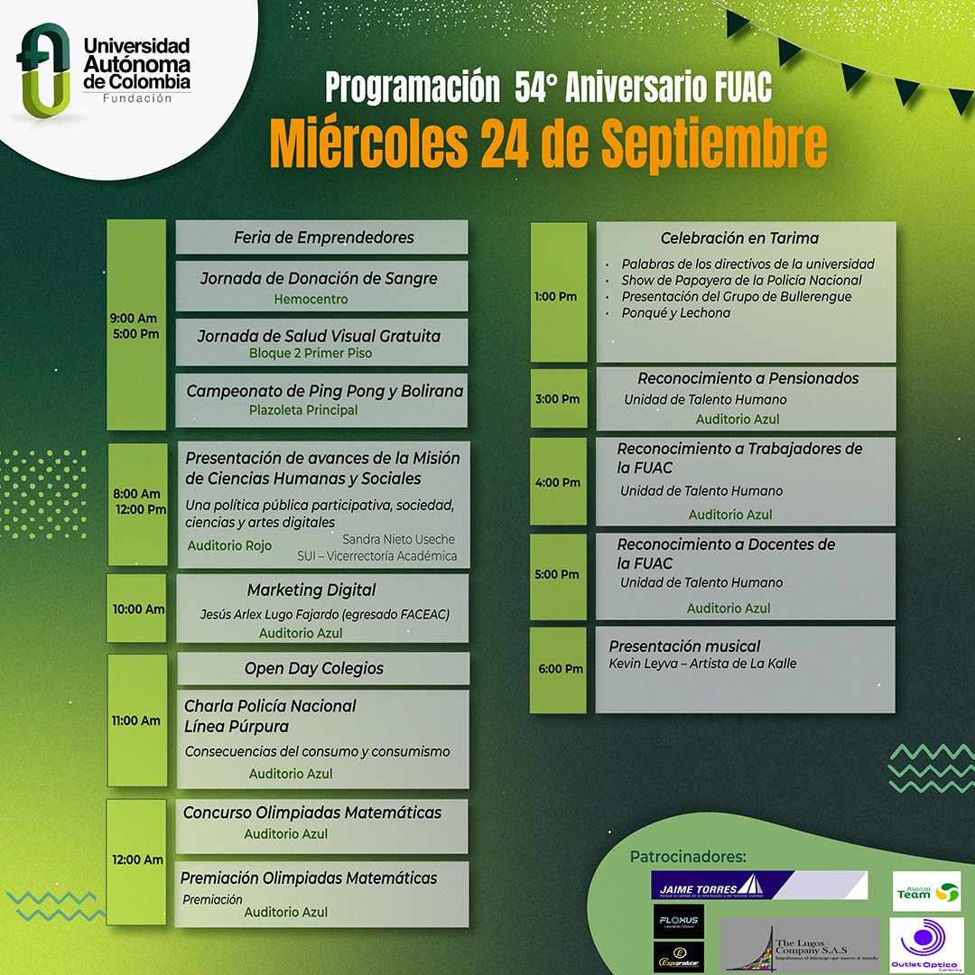 La Universidad Autónoma de Colombia te espera para celebrar juntos nuestro cumpleaños número 54.
#uautónomacolombia
#uautonoma
#fuac
#universidadautonoma
#universitarios
#autonoma
#universidad
#lacandelaria
#bogota
#centrodebogota
#patrimonio
#patrimoniocultural
#patrimoniohistorico