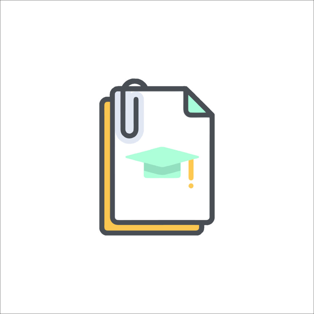 Vecteezy a file folder fin a graduation cap on it